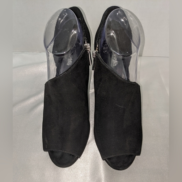 MICHAEL Michael Kors Womens Black Suede Elodie Booties Open Toe Side Zip Size 9M - Picture 5 of 12